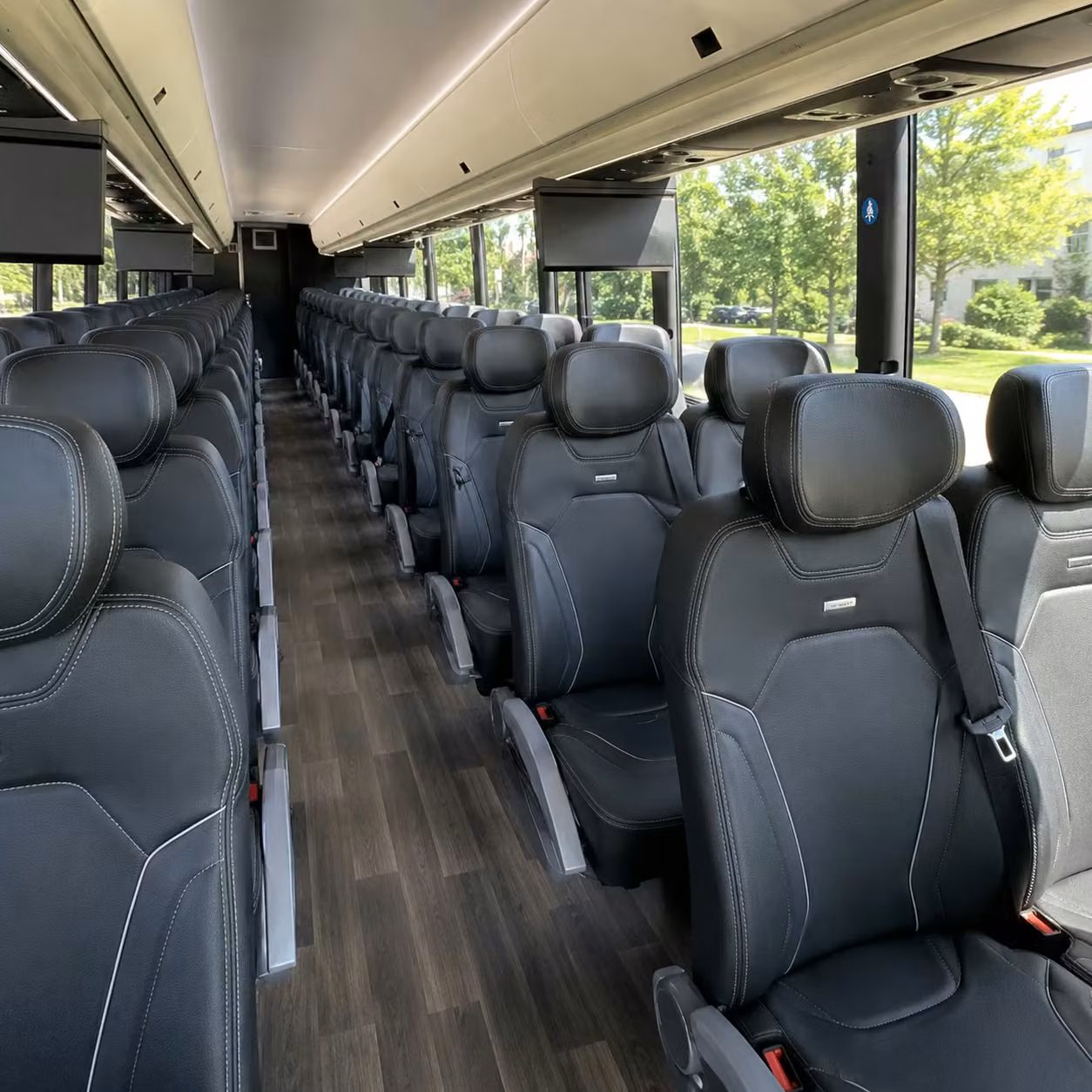 56 passenger charter bus interior
